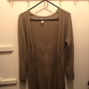 Long Tan Cardigan size m